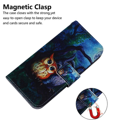 For OPPO Reno11 Global Coloured Drawing Flip Leather Phone Case(Oil Painting Owl) - Reno11 Cases by PMC Jewellery | Online Shopping South Africa | PMC Jewellery | Buy Now Pay Later Mobicred