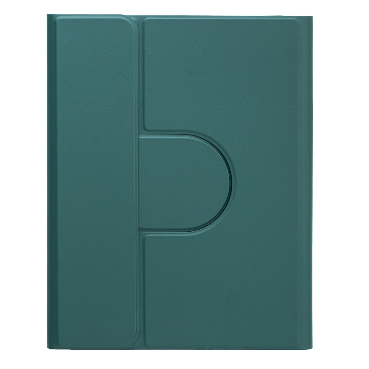 For iPad Air 2022 / iPad Pro 11 2021 Square Button 360 Degree Rotatable Bluetooth Keyboard Leather Case(Dark Green) - Universal by PMC TechLife | Online Shopping South Africa | PMC TechLife