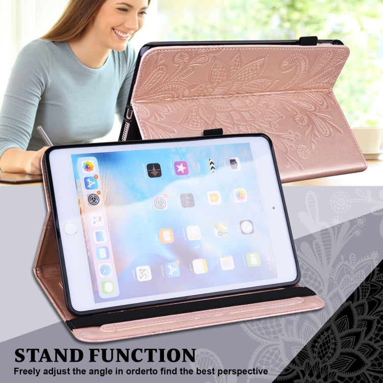 For Amazon Fire Max 11 Lace Flower Embossing Pattern Leather Tablet Case(Gold) - Amazon by PMC TechLife | Online Shopping South Africa | PMC TechLife | Buy Now Pay Later Mobicred