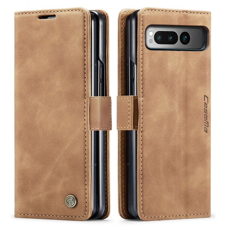 For Google Pixel Fold CaseMe 013 Multifunctional Horizontal Flip Leather Phone Case(Brown) - Google Cases by CaseMe | Online Shopping South Africa | PMC Jewellery | Buy Now Pay Later Mobicred