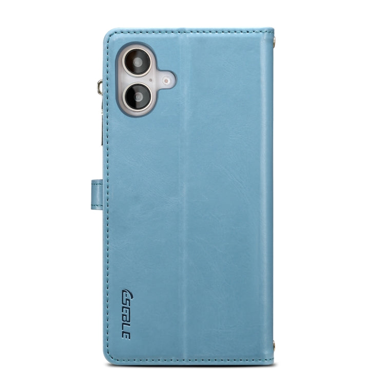 For iPhone 16 ESEBLE Star Series Lanyard Zipper Wallet RFID Leather Case(Blue) - free shipping - PMC TechLife - Order now!