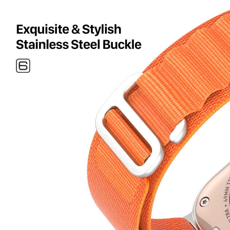 For Apple Watch Series 5 44mm DUX DUCIS GS Series Nylon Loop Watch Band(Orange) - Watch Bands by DUX DUCIS | Online Shopping South Africa | PMC Jewellery | Buy Now Pay Later Mobicred