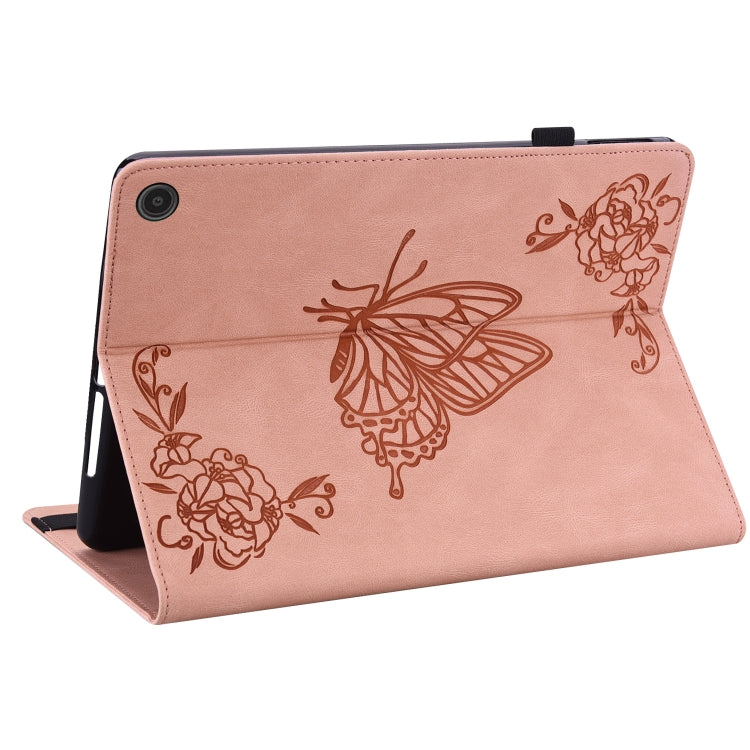 For Amazon Fire Max 11 Butterfly Flower Embossed Leather Tablet Case(Rose Gold) - Amazon by PMC TechLife | Online Shopping South Africa | PMC TechLife | Buy Now Pay Later Mobicred