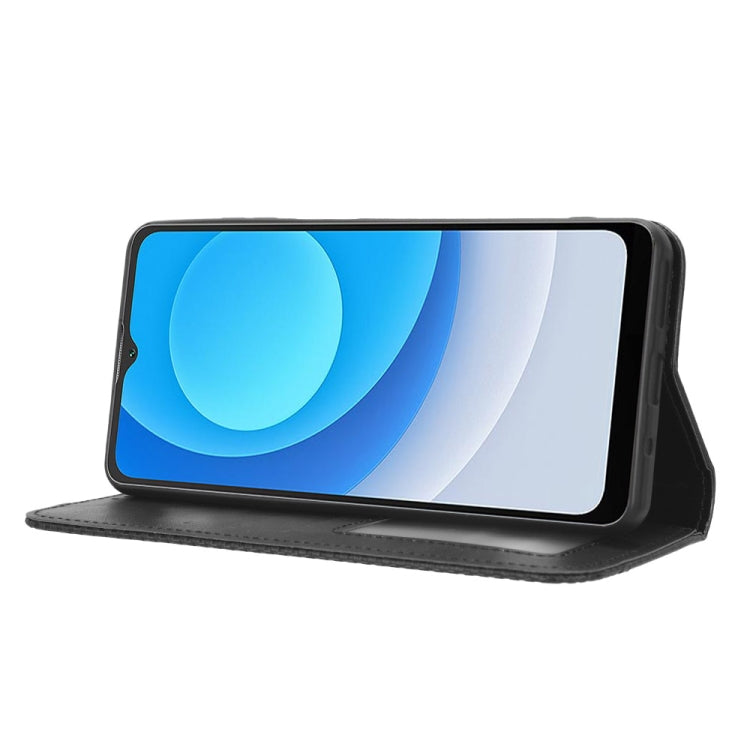 For Blackview A53 / A53 Pro Magnetic Buckle Retro Texture Leather Phone Case(Black) - More Brand by PMC TechLife | Online Shopping South Africa | PMC TechLife