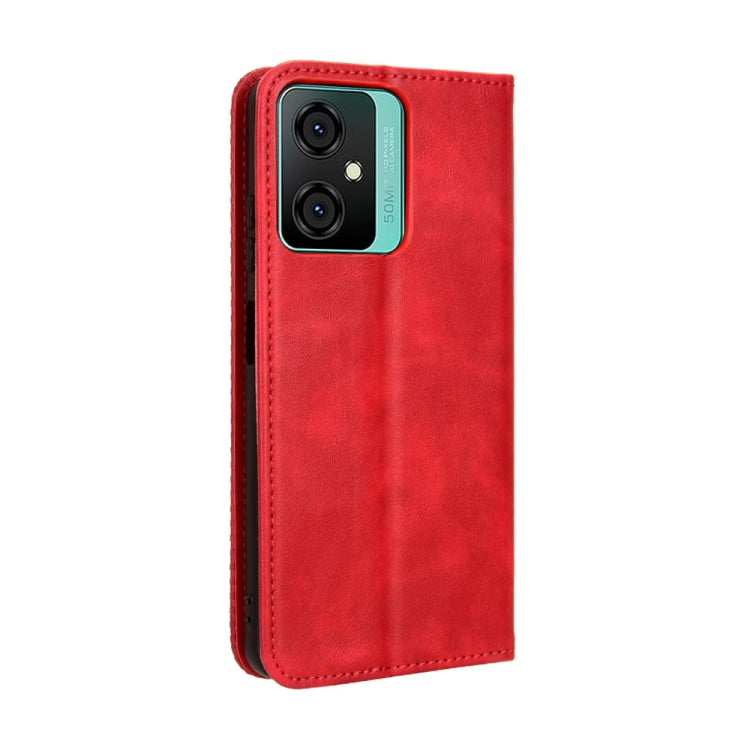 For Blackview Oscal C70 Magnetic Buckle Retro Texture Leather Phone Case(Red) - More Brand by PMC Jewellery | Online Shopping South Africa | PMC Jewellery