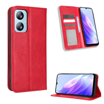 For Blackview A52 / A52 Pro Magnetic Buckle Retro Texture Leather Phone Case(Red) - More Brand by PMC Jewellery | Online Shopping South Africa | PMC Jewellery