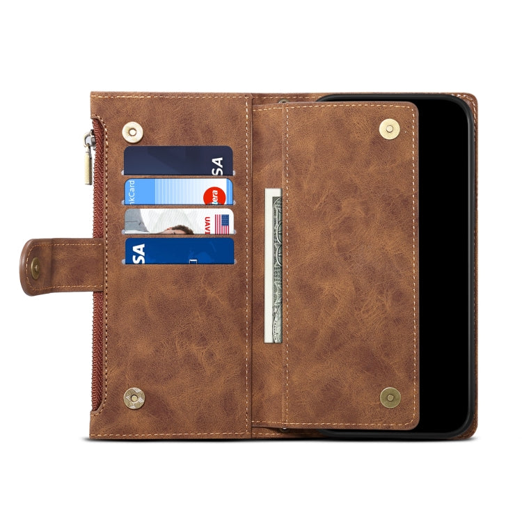 For iPhone 16 ESEBLE Retro Frosted RFID Flip Leather Phone Case(Brown) - iPhone 16 Cases by ESEBLE | Online Shopping South Africa | PMC TechLife | Buy Now Pay Later Mobicred