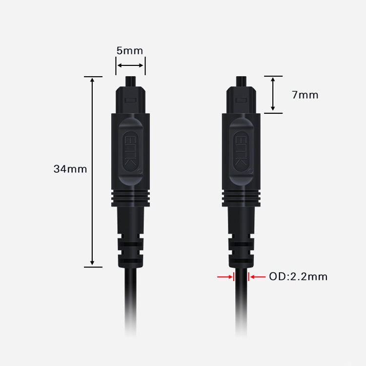 15m EMK OD2.2mm Digital Audio Optical Fiber Cable Plastic Speaker Balance Cable(Black) - Audio Optical Cables by EMK | Online Shopping South Africa | PMC Jewellery | Buy Now Pay Later Mobicred