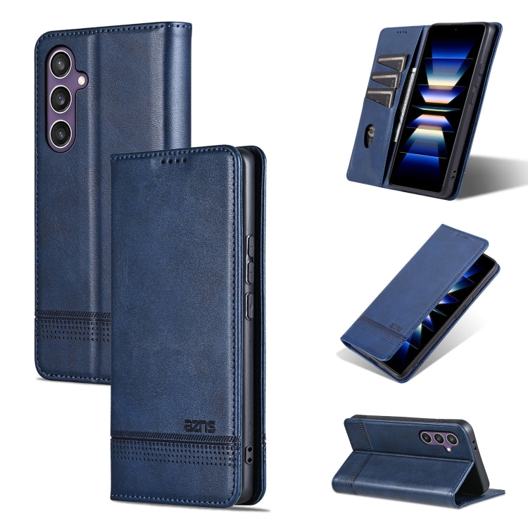 For Samsung Galaxy S24 5G AZNS Magnetic Calf Texture Flip Leather Phone Case(Dark Blue) - Galaxy S24 5G Cases by AZNS | Online Shopping South Africa | PMC Jewellery | Buy Now Pay Later Mobicred