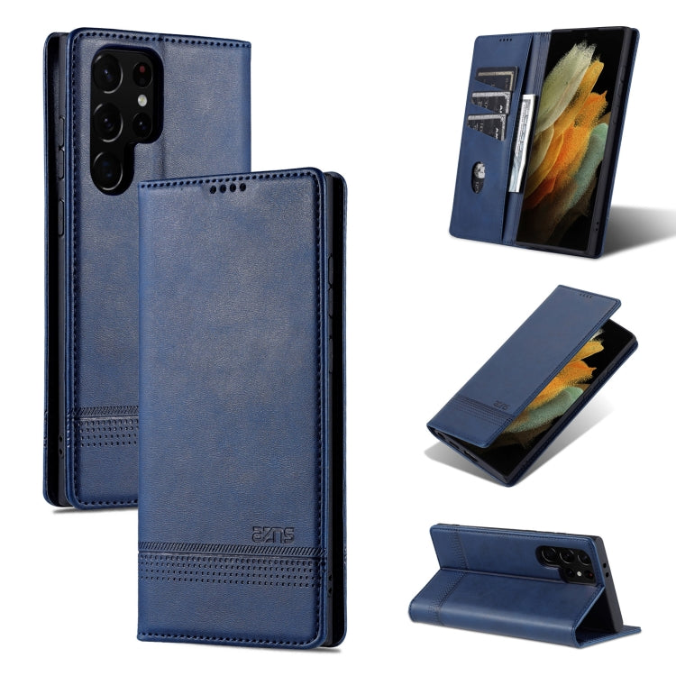 For Samsung Galaxy S24 Ultra 5G AZNS Magnetic Calf Texture Flip Leather Phone Case(Dark Blue) - Galaxy S24 Ultra 5G Cases by AZNS | Online Shopping South Africa | PMC Jewellery | Buy Now Pay Later Mobicred