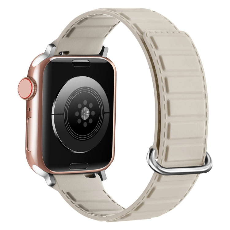 For Apple Watch 38mm Reverse Buckle Magnetic Silicone Watch Band(Silver Buckle Starlight) - free shipping - PMC TechLife - Order now!