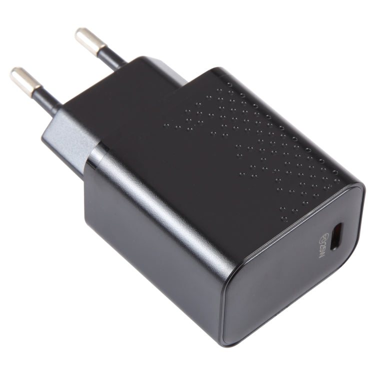 LZ-105PD 25W USB-C / Type-C Ports Dot Pattern Travel Charger, EU Plug(Black) - USB Charger by PMC Jewellery | Online Shopping South Africa | PMC Jewellery | Buy Now Pay Later Mobicred