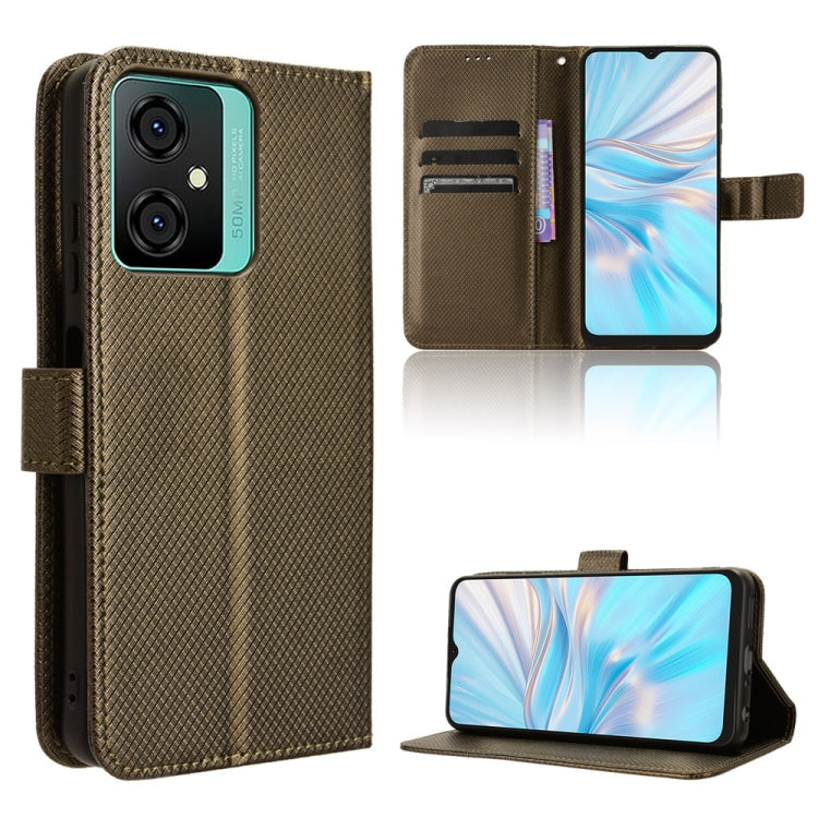 For Blackview Oscal C70 Diamond Texture Leather Phone Case(Brown) - More Brand by PMC TechLife | Online Shopping South Africa | PMC TechLife | Buy Now Pay Later Mobicred