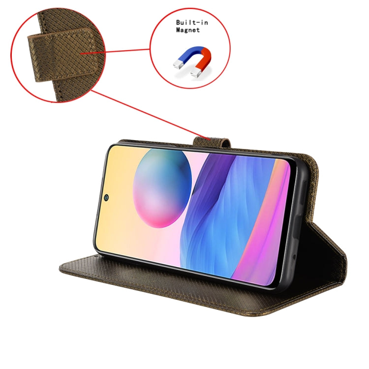 For Blackview A200 Pro Diamond Texture Leather Phone Case(Brown) - More Brand by PMC TechLife | Online Shopping South Africa | PMC TechLife