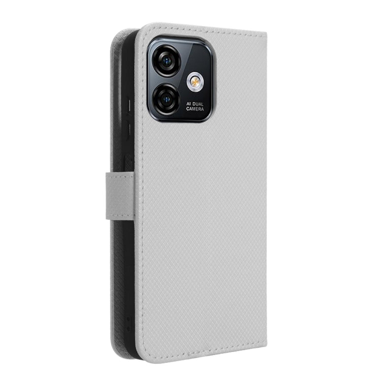 For Ulefone Note 16 Pro Diamond Texture Leather Phone Case(White) - Ulefone Cases by PMC Jewellery | Online Shopping South Africa | PMC Jewellery | Buy Now Pay Later Mobicred