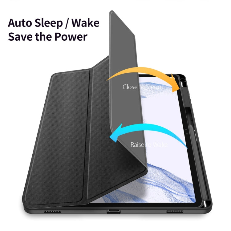 For Samsung Galaxy Tab S9+ DUX DUCIS TOBY Series Antiskid Leather Tablet Case with Sleep / Wake-up Function(Black) - free shipping - PMC Jewellery - Order now!