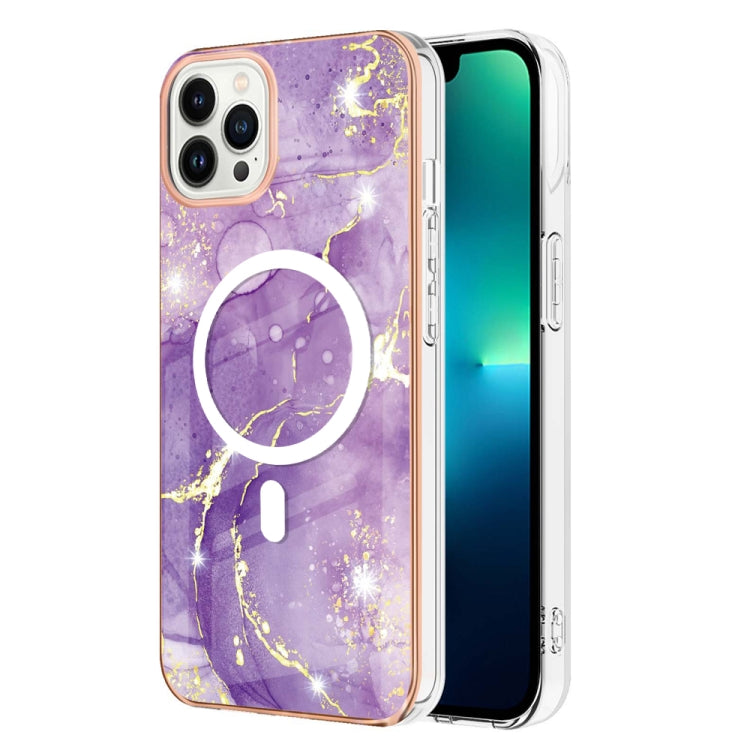 For iPhone 13 Pro Marble Pattern Dual-side IMD Magsafe TPU Phone Case(Purple 002) - iPhone 13 Pro Cases by PMC Jewellery | Online Shopping South Africa | PMC Jewellery