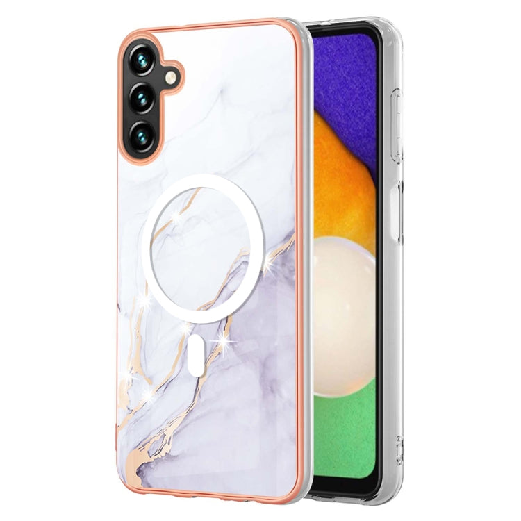 For Samsung Galaxy A54 5G Marble Pattern Dual-side IMD Magsafe TPU Phone Case(White 006) - Galaxy Phone Cases by PMC TechLife | Online Shopping South Africa | PMC TechLife