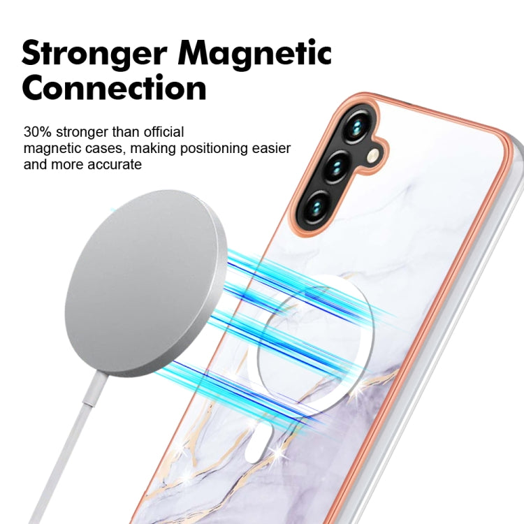 For Samsung Galaxy A54 5G Marble Pattern Dual-side IMD Magsafe TPU Phone Case(White 006) - Galaxy Phone Cases by PMC TechLife | Online Shopping South Africa | PMC TechLife