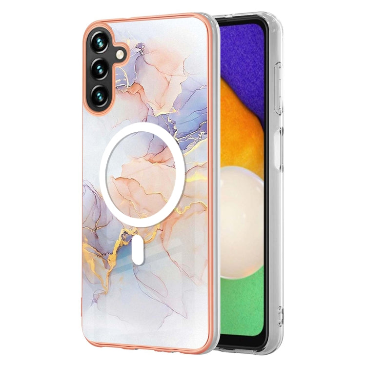 For Samsung Galaxy A54 5G Marble Pattern Dual-side IMD Magsafe TPU Phone Case(White Marble) - Galaxy Phone Cases by PMC Jewellery | Online Shopping South Africa | PMC Jewellery