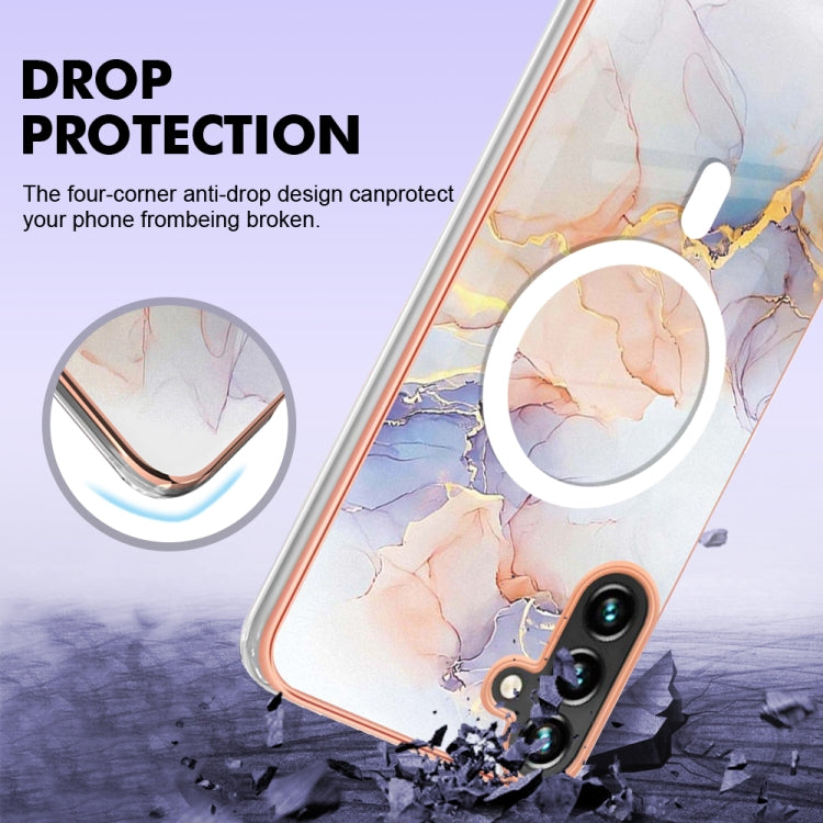 For Samsung Galaxy A54 5G Marble Pattern Dual-side IMD Magsafe TPU Phone Case(White Marble) - Galaxy Phone Cases by PMC TechLife | Online Shopping South Africa | PMC TechLife