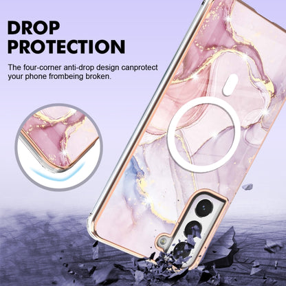 For Samsung Galaxy S21 FE 5G Marble Pattern Dual-side IMD Magsafe TPU Phone Case(Rose Gold 005) - Galaxy Phone Cases by PMC Jewellery | Online Shopping South Africa | PMC Jewellery