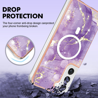 For Samsung Galaxy S22+ 5G Marble Pattern Dual-side IMD Magsafe TPU Phone Case(Purple 002) - Galaxy S22+ 5G Cases by PMC Jewellery | Online Shopping South Africa | PMC Jewellery