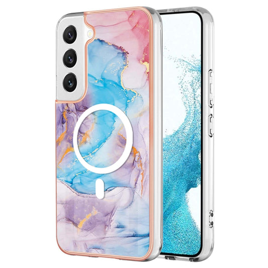 For Samsung Galaxy S23 5G Marble Pattern Dual-side IMD Magsafe TPU Phone Case(Blue Marble) - Galaxy S23 5G Cases by PMC Jewellery | Online Shopping South Africa | PMC Jewellery