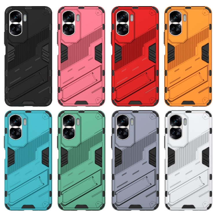 For Honor 90 Lite 5G Global Punk Armor 2 in 1 PC + TPU Phone Case with Holder(Green) - Honor Cases by PMC TechLife | Online Shopping South Africa | PMC TechLife | Buy Now Pay Later Mobicred