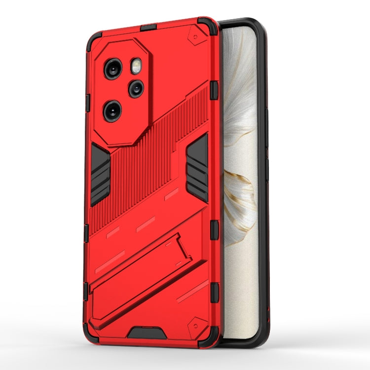 For Honor 100 Pro 5G Punk Armor 2 in 1 PC + TPU Phone Case with Holder(Red) - Honor Cases by PMC Jewellery | Online Shopping South Africa | PMC Jewellery | Buy Now Pay Later Mobicred