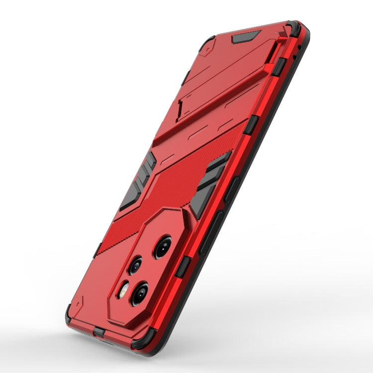 For Honor 100 Pro 5G Punk Armor 2 in 1 PC + TPU Phone Case with Holder(Red) - Honor Cases by PMC Jewellery | Online Shopping South Africa | PMC Jewellery | Buy Now Pay Later Mobicred