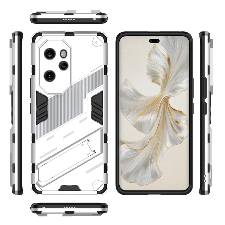For Honor 100 Pro 5G Punk Armor 2 in 1 PC + TPU Phone Case with Holder(White) - Honor Cases by PMC TechLife | Online Shopping South Africa | PMC TechLife | Buy Now Pay Later Mobicred
