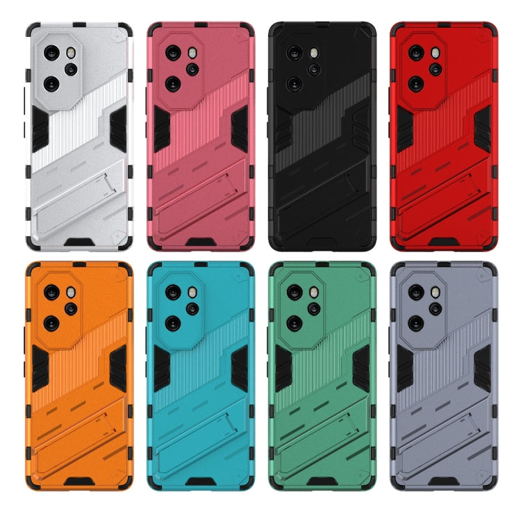 For Honor 100 Pro 5G Punk Armor 2 in 1 PC + TPU Phone Case with Holder(Orange) - Honor Cases by PMC TechLife | Online Shopping South Africa | PMC TechLife | Buy Now Pay Later Mobicred