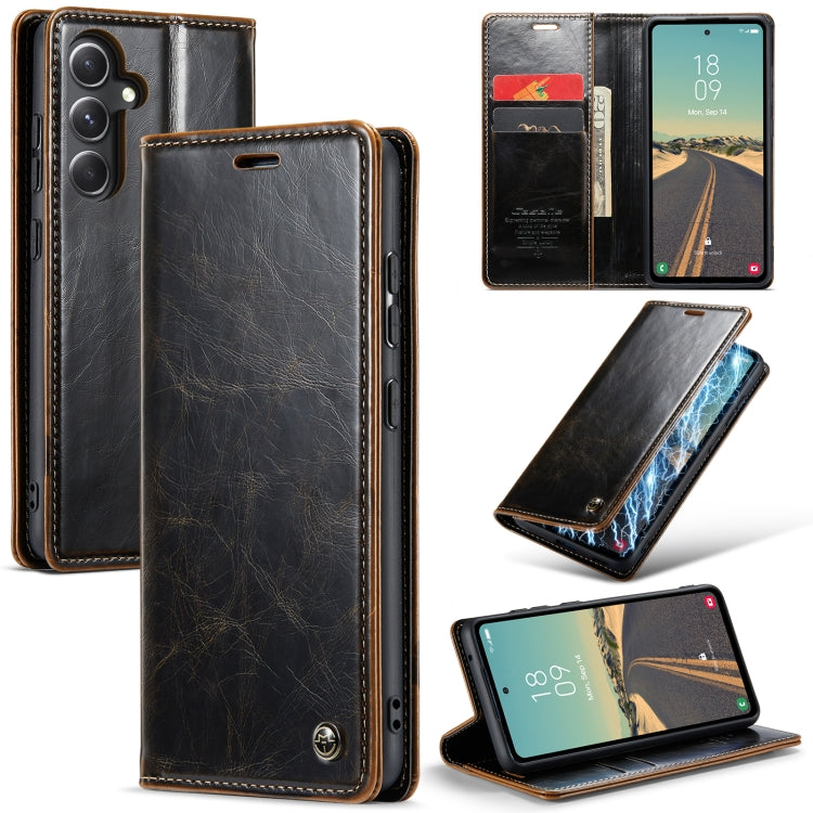 For Samsung Galaxy S23 FE CaseMe-003 PU + PC Business Style Crazy Horse Texture Leather Phone Case(Coffee) - Galaxy S23 FE 5G Cases by CaseMe | Online Shopping South Africa | PMC Jewellery | Buy Now Pay Later Mobicred