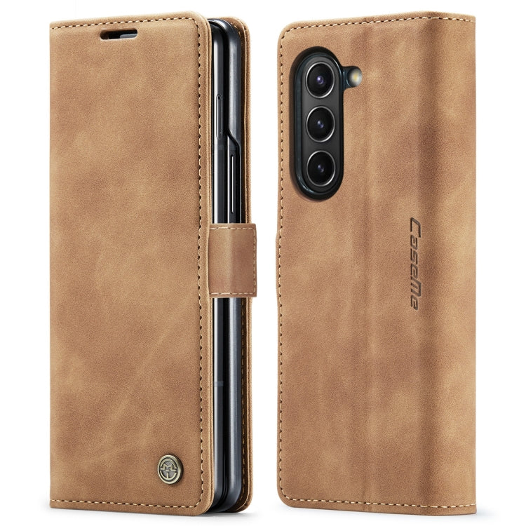 For Samsung Galaxy Z Fold5 CaseMe-013 Multifunctional Retro Frosted Leather Phone Case(Brown) - Galaxy Z Fold5 Cases by CaseMe | Online Shopping South Africa | PMC Jewellery | Buy Now Pay Later Mobicred