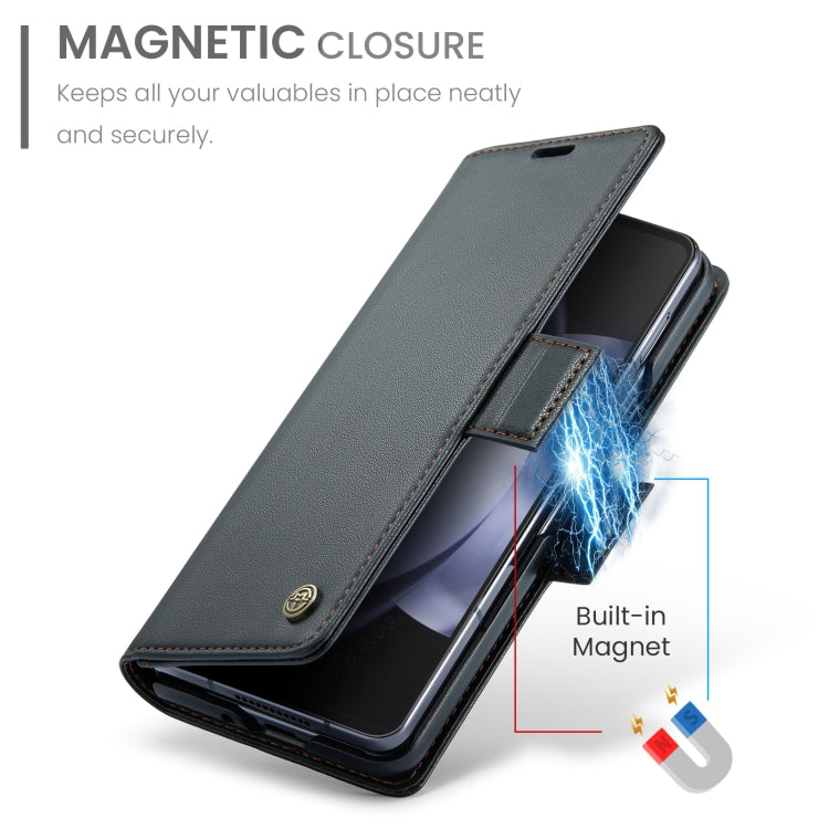 For Samsung Galaxy Z Fold5 CaseMe 023 Butterfly Buckle Litchi Texture RFID Anti-theft Leather Phone Case(Black) - Galaxy Z Fold5 Cases by CaseMe | Online Shopping South Africa | PMC Jewellery | Buy Now Pay Later Mobicred