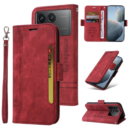 For Xiaomi Redmi K70 / K70 Pro 5G BETOPNICE Dual-side Buckle Leather Phone Case(Red) - K70 Cases by BETOPNICE | Online Shopping South Africa | PMC Jewellery | Buy Now Pay Later Mobicred