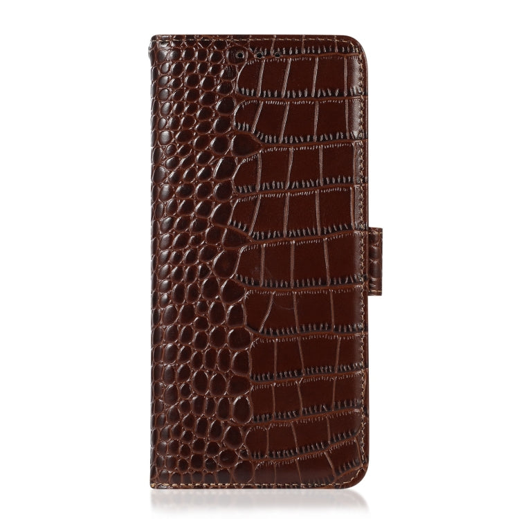 For Honor 100 Pro Crocodile Top Layer Cowhide Leather Phone Case(Brown) - Honor Cases by PMC TechLife | Online Shopping South Africa | PMC TechLife | Buy Now Pay Later Mobicred