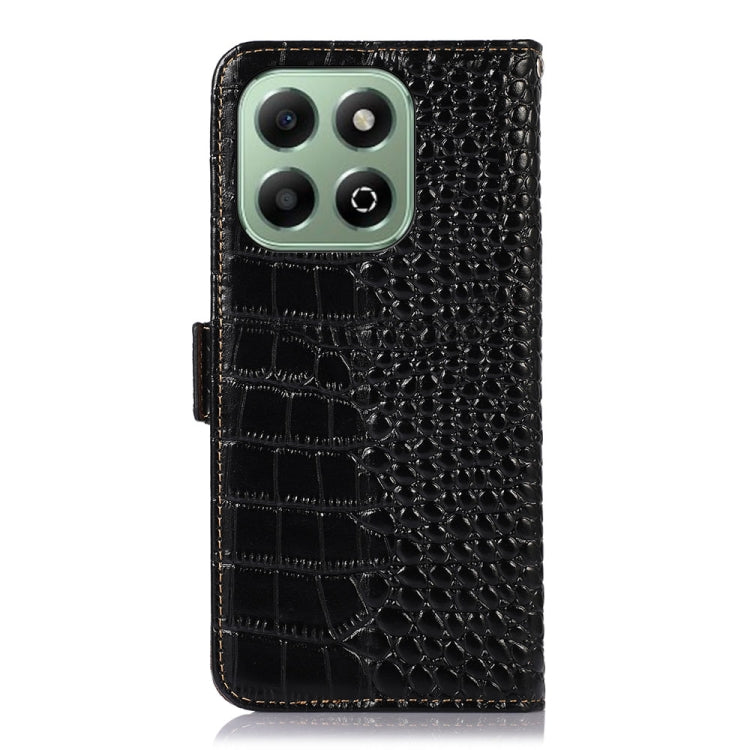 For Honor X6b Crocodile Top Layer Cowhide Leather Phone Case(Black) - Honor Cases by PMC TechLife | Online Shopping South Africa | PMC TechLife | Buy Now Pay Later Mobicred