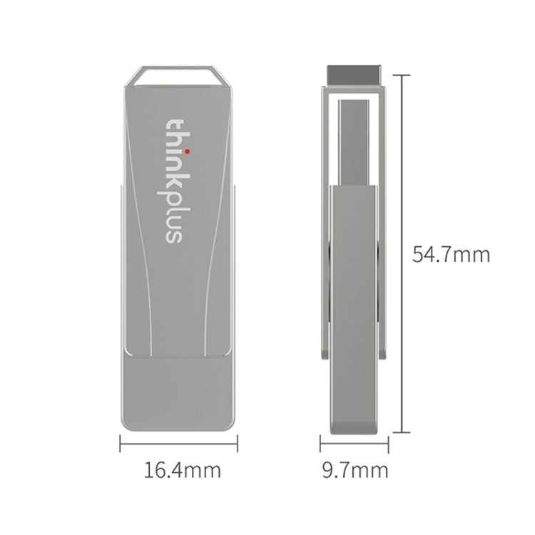 Lenovo Thinkplus USB 3.0 Rotating Flash Drive, Memory:128GB(Silver) - USB Flash Drives by Lenovo | Online Shopping South Africa | PMC Jewellery | Buy Now Pay Later Mobicred