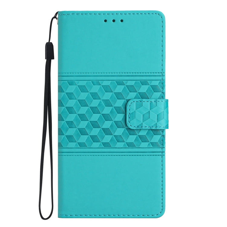 For iPhone 16 Diamond Embossed Skin Feel Leather Phone Case(Blue) - iPhone 16 Cases by PMC Jewellery | Online Shopping South Africa | PMC Jewellery | Buy Now Pay Later Mobicred