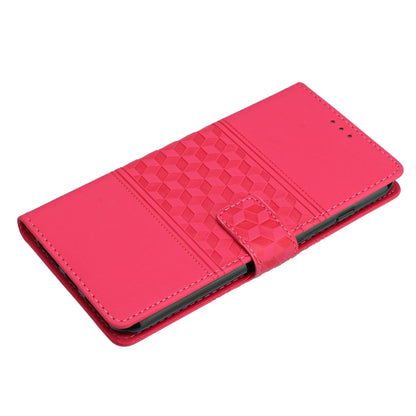 For iPhone 16 Diamond Embossed Skin Feel Leather Phone Case(Red) - iPhone 16 Cases by PMC Jewellery | Online Shopping South Africa | PMC Jewellery | Buy Now Pay Later Mobicred