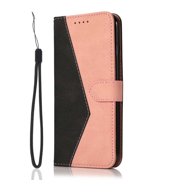 For iPhone 16 Dual-color Stitching Leather Phone Case(Black Rose Gold) - iPhone 16 Cases by PMC TechLife | Online Shopping South Africa | PMC TechLife | Buy Now Pay Later Mobicred