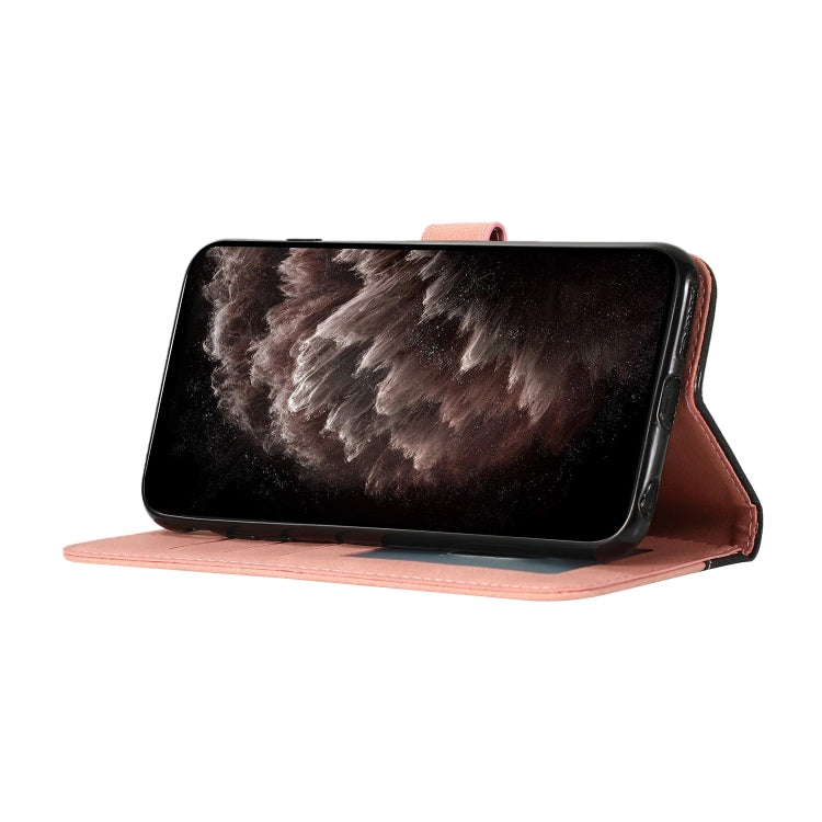 For iPhone 16 Dual-color Stitching Leather Phone Case(Black Rose Gold) - iPhone 16 Cases by PMC TechLife | Online Shopping South Africa | PMC TechLife | Buy Now Pay Later Mobicred