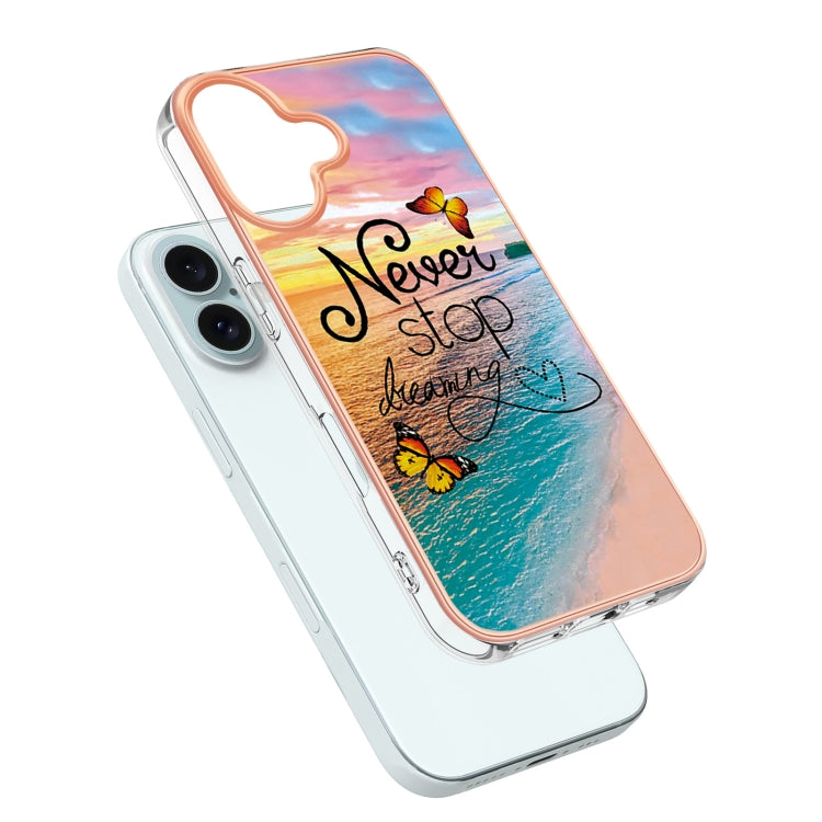 For iPhone 16 Plus Electroplating Pattern IMD TPU Shockproof Case(Dream Chasing Butterfly) - iPhone 16 Plus Cases by PMC Jewellery | Online Shopping South Africa | PMC Jewellery | Buy Now Pay Later Mobicred