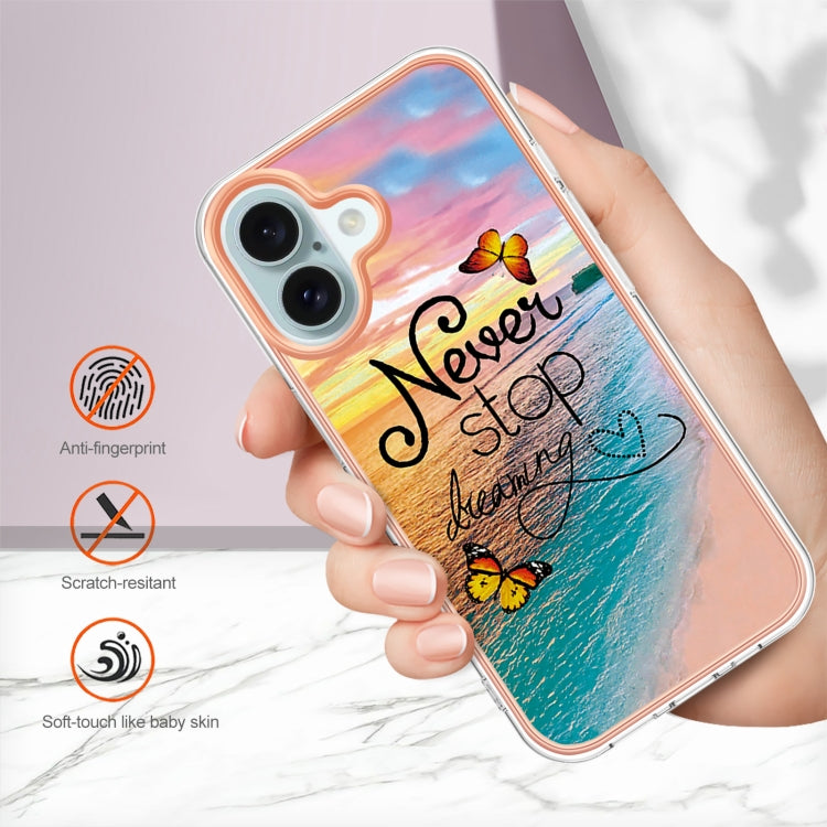 For iPhone 16 Plus Electroplating Pattern IMD TPU Shockproof Case(Dream Chasing Butterfly) - iPhone 16 Plus Cases by PMC Jewellery | Online Shopping South Africa | PMC Jewellery | Buy Now Pay Later Mobicred