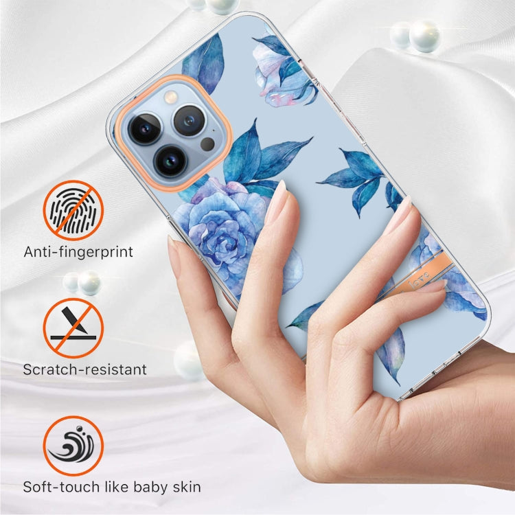 For iPhone 16 Pro Flowers and Plants Series IMD TPU Phone Case(Orchid Peony) - iPhone 16 Pro Cases by PMC TechLife | Online Shopping South Africa | PMC TechLife | Buy Now Pay Later Mobicred