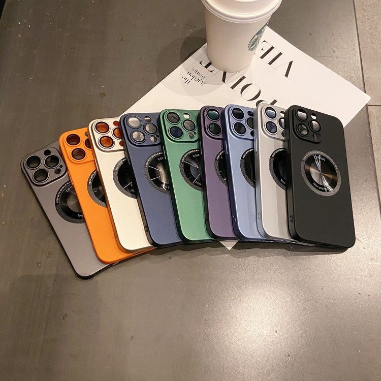 For iPhone 12 Pro Electroplating Oil Injection Magsafe Magnetic PC Phone Case(Silver) - iPhone 12 / 12 Pro Cases by PMC TechLife | Online Shopping South Africa | PMC TechLife