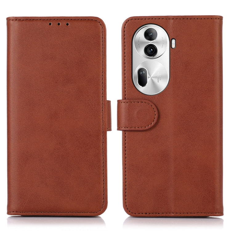 For OPPO Reno11 5G Pro Global Cow Texture Flip Leather Phone Case(Brown) - Reno11 Pro Cases by PMC Jewellery | Online Shopping South Africa | PMC Jewellery | Buy Now Pay Later Mobicred
