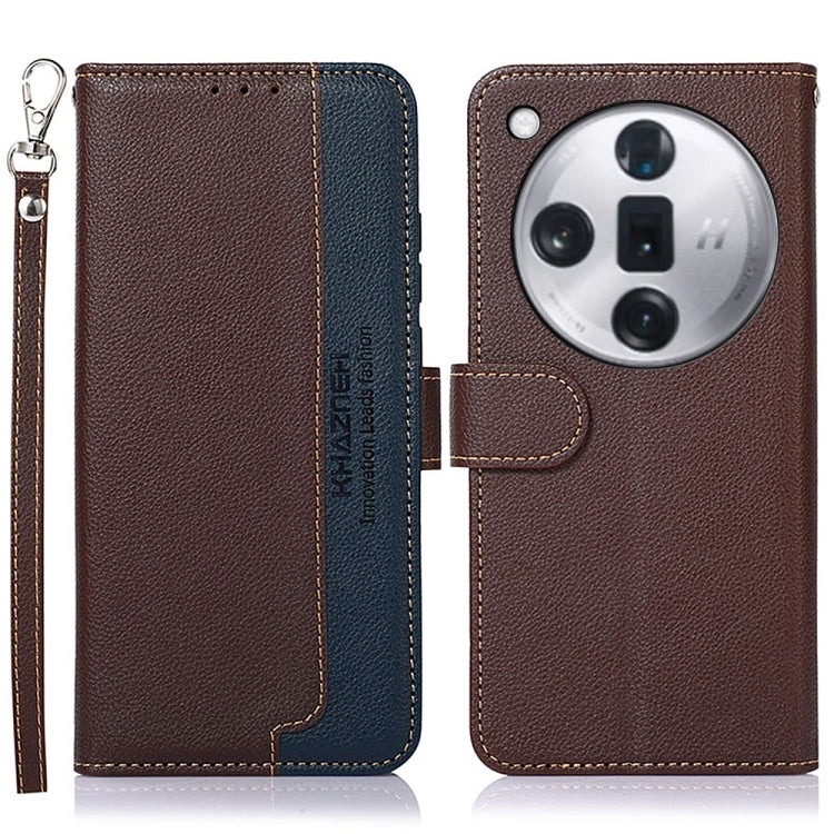 For OPPO Find X7 KHAZNEH Litchi Texture Leather RFID Phone Case(Brown) - Find X7 Cases by PMC Jewellery | Online Shopping South Africa | PMC Jewellery | Buy Now Pay Later Mobicred